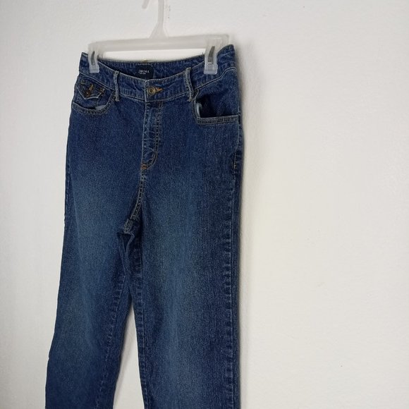 Sonoma Life&Style Jeans Women's Size 12 Straight Embroidered Button Flap Pockets - Picture 2 of 11